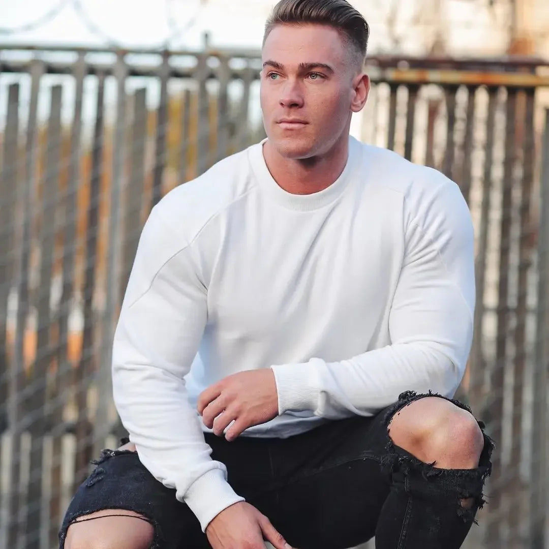 Tops Slim Fit Gym Tight T Shirts for Men Smooth Male Clothes Aesthetic Running Fashion Trends 2025 Casual Long Sleeve Bulk Emo A