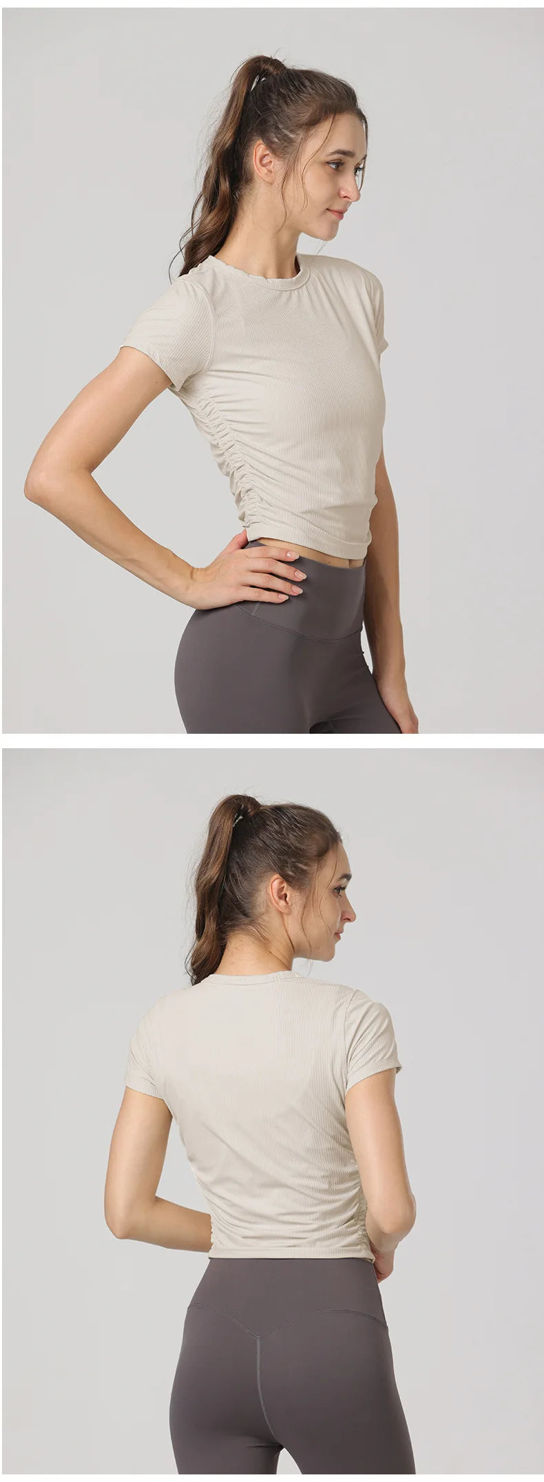 Women's Yoga Tops Sports T-Shirts Sexy Fitness Wear Short Sleeve Yoga Shirts Gym Tops Running Sportswear Sports Tops for Women