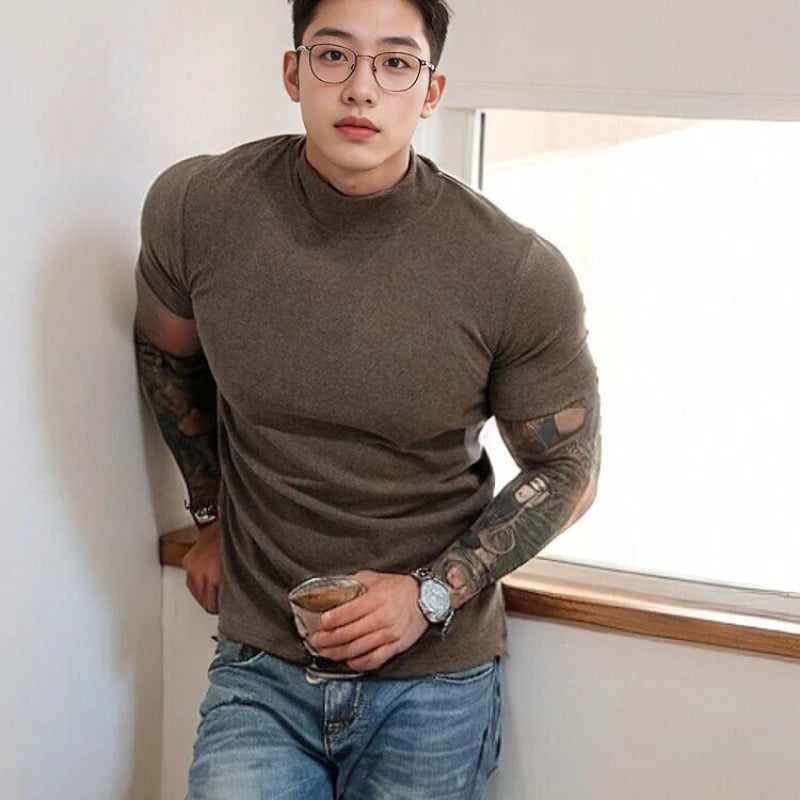 Gym Men's Summer Sports Quick Dry Fitness Short Sleeve T-shirt Outdoor Slim Casual Tee Tops Muscle Tights Bodybuilding Clothing