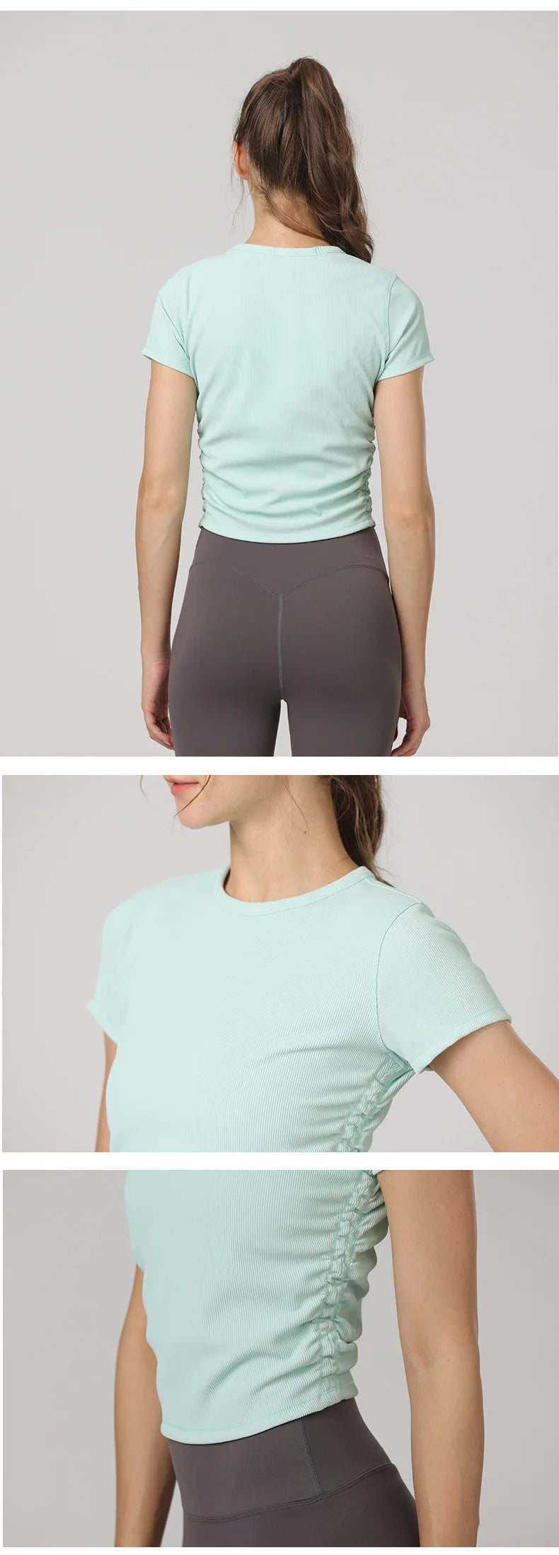 Women's Yoga Tops Sports T-Shirts Sexy Fitness Wear Short Sleeve Yoga Shirts Gym Tops Running Sportswear Sports Tops for Women