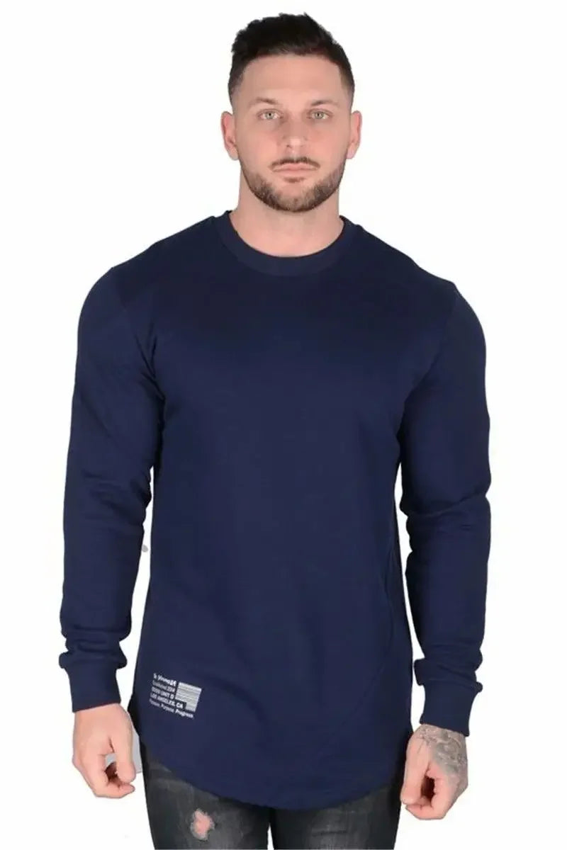 Tops Slim Fit Gym Tight T Shirts for Men Smooth Male Clothes Aesthetic Running Fashion Trends 2025 Casual Long Sleeve Bulk Emo A
