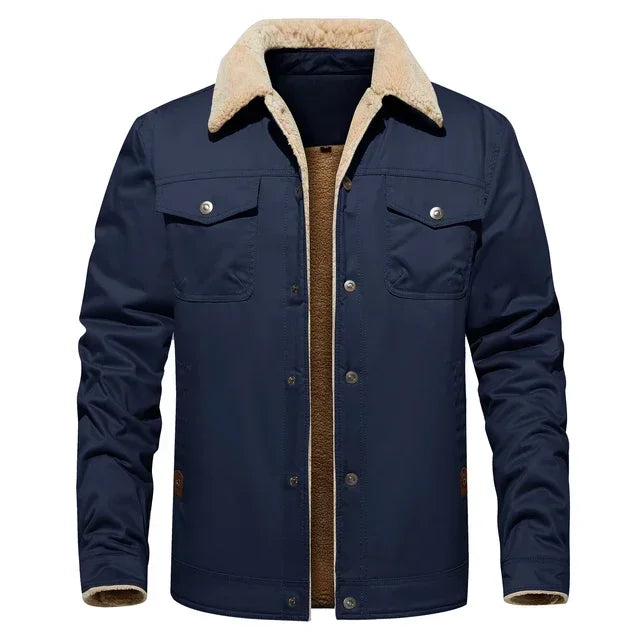 New Pocket Buttons Formal Streetwear Winter Men Casual Warm Fleece Brand Jacket Windproof Mens Jackets High Quality Coats Men