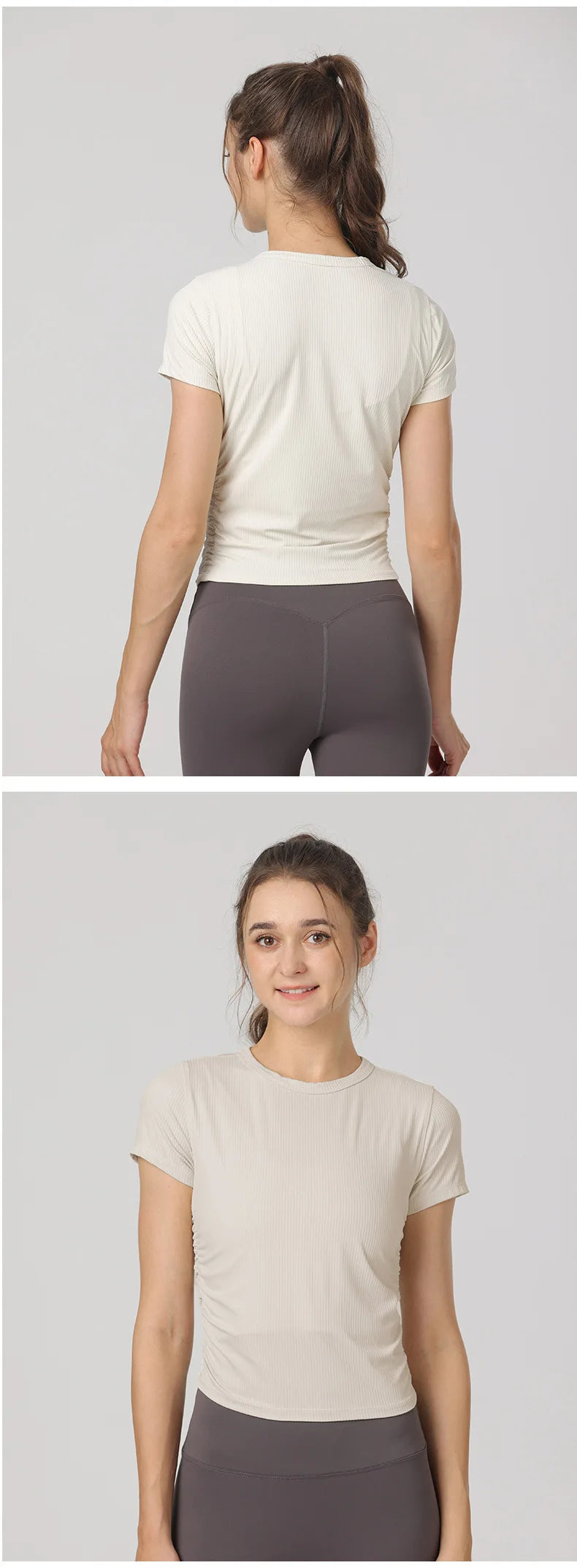 Women's Yoga Tops Sports T-Shirts Sexy Fitness Wear Short Sleeve Yoga Shirts Gym Tops Running Sportswear Sports Tops for Women