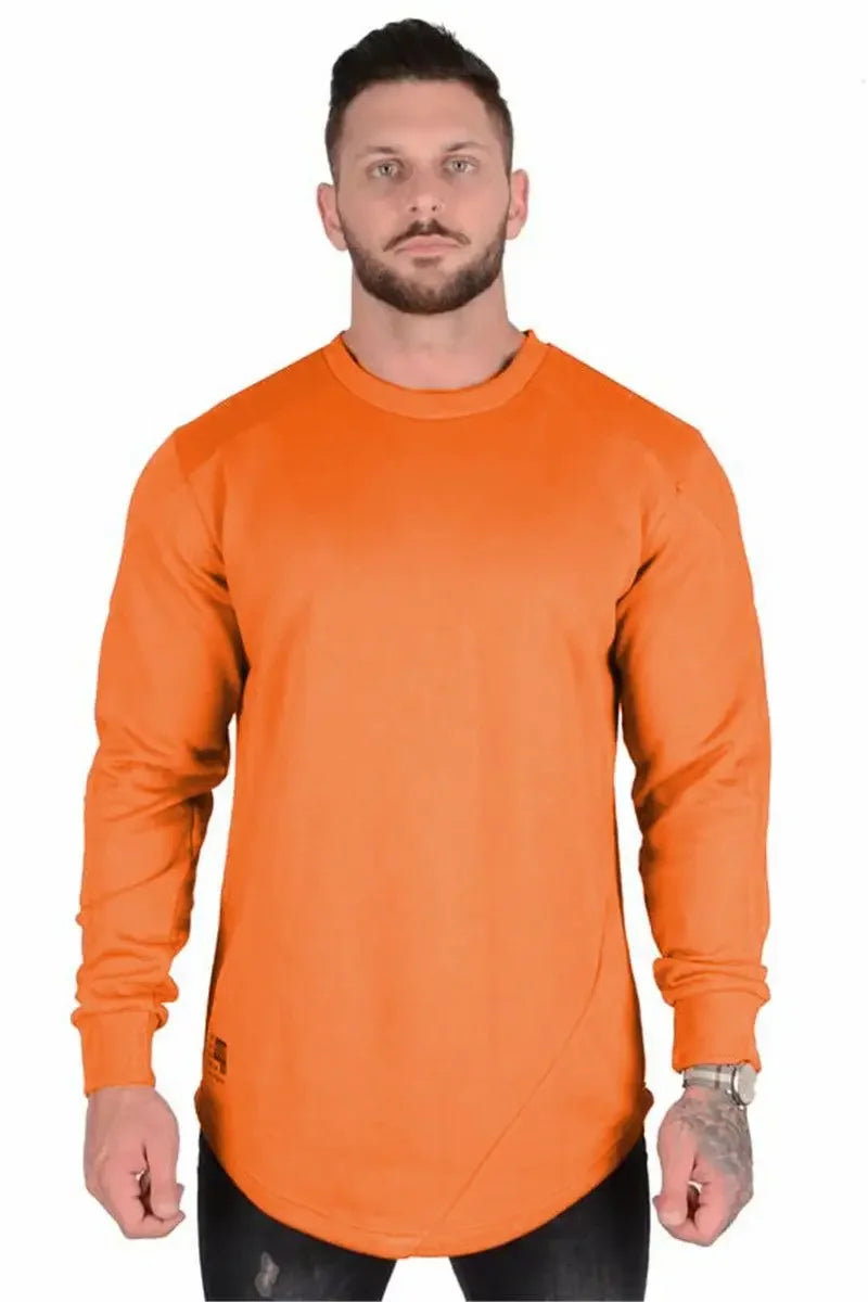 Tops Slim Fit Gym Tight T Shirts for Men Smooth Male Clothes Aesthetic Running Fashion Trends 2025 Casual Long Sleeve Bulk Emo A