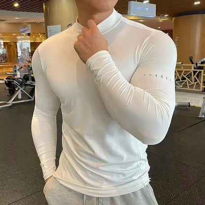 Gym T Shirt Men's Long Sleeve Compression Shirt Quick Dry Training Top Male Muscle Workout Running Clothing