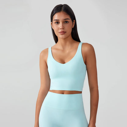 Sports Bra for Women Yoga Top Fixed Chest Pad Gym Vest Shock-proof Workout Tops Yoga Clothes U-shaped Back Fitness Crop Top