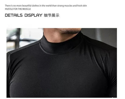 Gym T Shirt Men's Long Sleeve Compression Shirt Quick Dry Training Top Male Muscle Workout Running Clothing