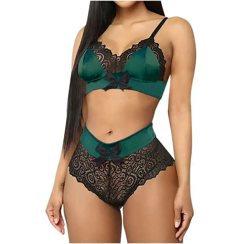 Women's Fashion Lace Vest Hollow Mesh See-Through Push Up Underwear Lingerie - Clearance