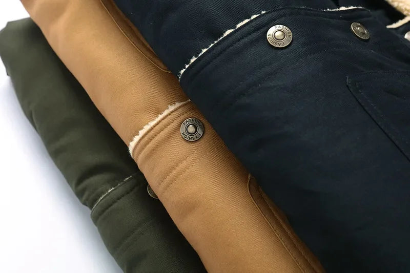 New Pocket Buttons Formal Streetwear Winter Men Casual Warm Fleece Brand Jacket Windproof Mens Jackets High Quality Coats Men