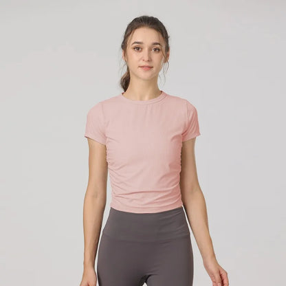 Women's Yoga Tops Sports T-Shirts Sexy Fitness Wear Short Sleeve Yoga Shirts Gym Tops Running Sportswear Sports Tops for Women