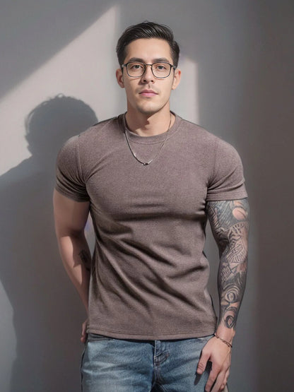 Gym Men's Summer Sports Quick Dry Fitness Short Sleeve T-shirt Outdoor Slim Casual Tee Tops Muscle Tights Bodybuilding Clothing