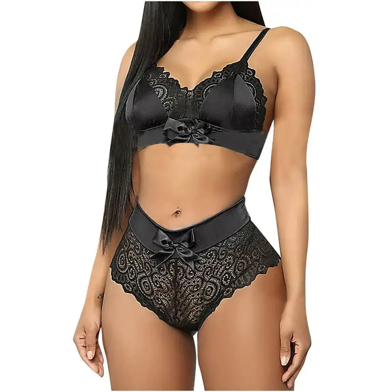 Women's Fashion Lace Vest Hollow Mesh See-Through Push Up Underwear Lingerie - Clearance