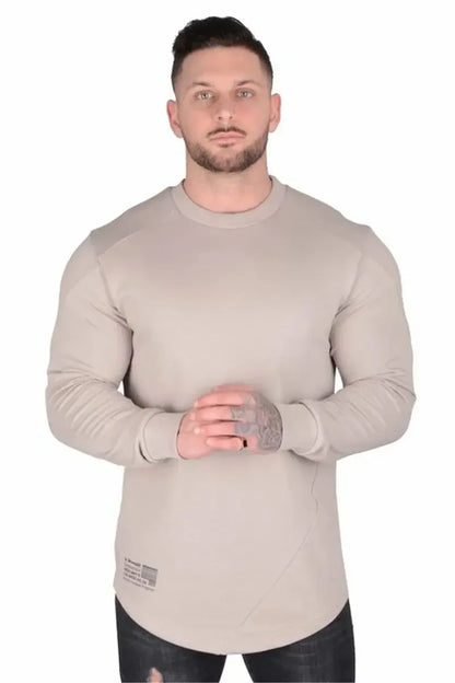 Tops Slim Fit Gym Tight T Shirts for Men Smooth Male Clothes Aesthetic Running Fashion Trends 2025 Casual Long Sleeve Bulk Emo A