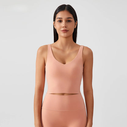 Sports Bra for Women Yoga Top Fixed Chest Pad Gym Vest Shock-proof Workout Tops Yoga Clothes U-shaped Back Fitness Crop Top