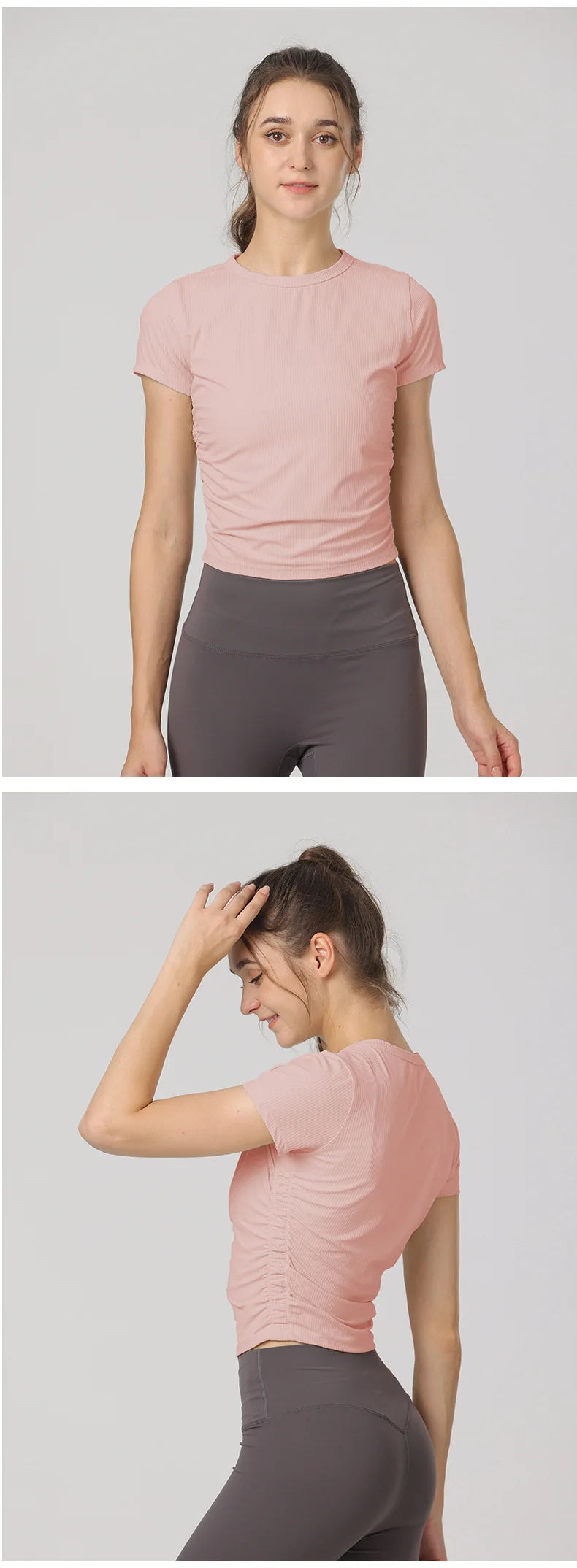 Women's Yoga Tops Sports T-Shirts Sexy Fitness Wear Short Sleeve Yoga Shirts Gym Tops Running Sportswear Sports Tops for Women