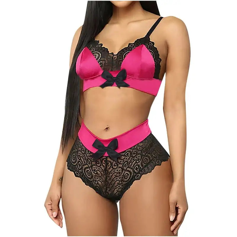 Women's Fashion Lace Vest Hollow Mesh See-Through Push Up Underwear Lingerie - Clearance