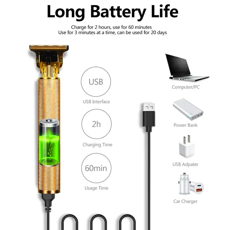 B59B-Hair Cutting Machine Barber For Men Professional Hair Trimmer Wireless Electric Hair Clipper Men Beard Shaver Durable