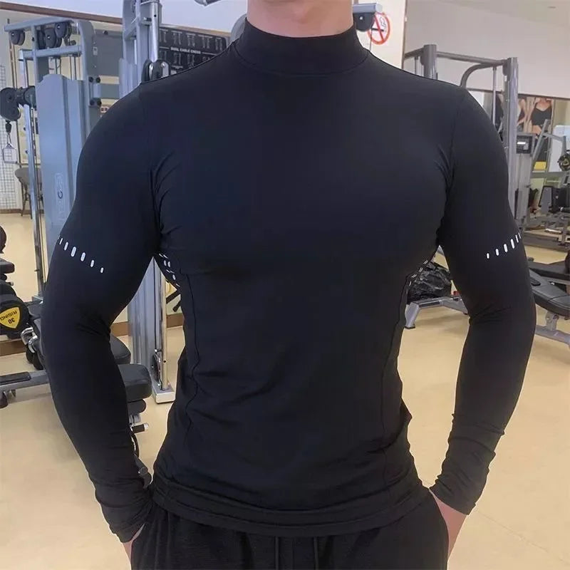 Gym T Shirt Men's Long Sleeve Compression Shirt Quick Dry Training Top Male Muscle Workout Running Clothing