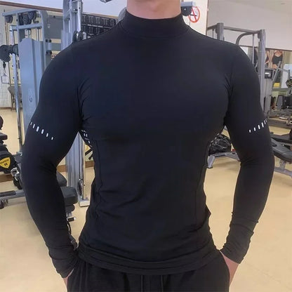 Gym T Shirt Men's Long Sleeve Compression Shirt Quick Dry Training Top Male Muscle Workout Running Clothing