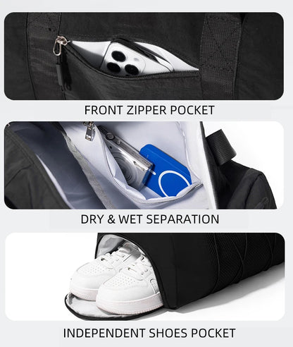 Travel Bag Gym Fitness Women's Shoulder Bag Yoga Outdoor Sports Swimming Training Daypack Tote Dry Wet Short Trip Men Handbags