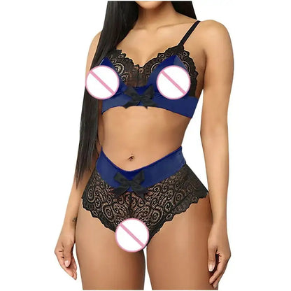 Women's Fashion Lace Vest Hollow Mesh See-Through Push Up Underwear Lingerie - Clearance