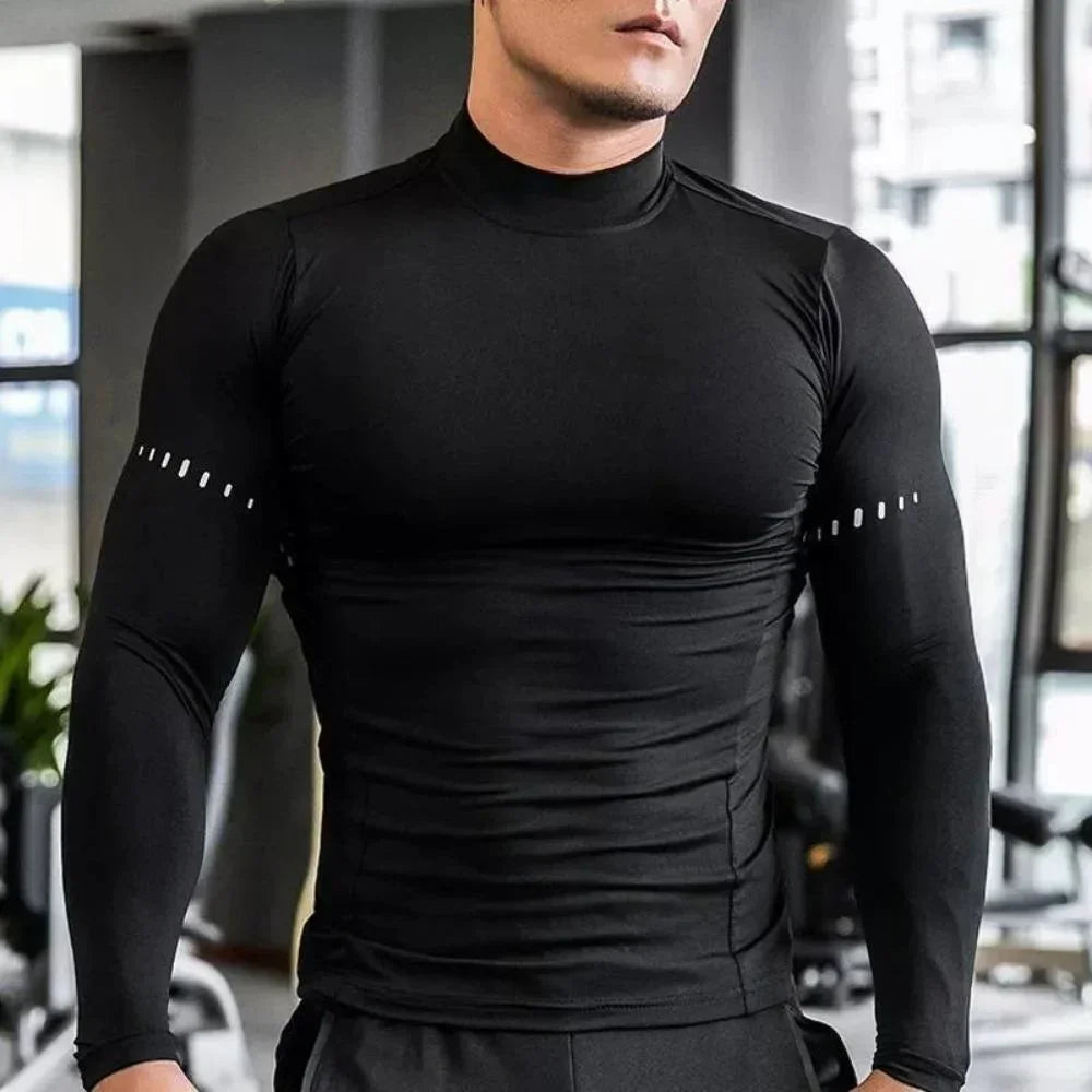 Gym T Shirt Men's Long Sleeve Compression Shirt Quick Dry Training Top Male Muscle Workout Running Clothing
