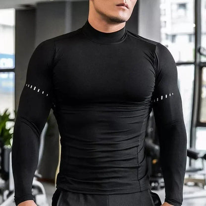 Gym T Shirt Men's Long Sleeve Compression Shirt Quick Dry Training Top Male Muscle Workout Running Clothing