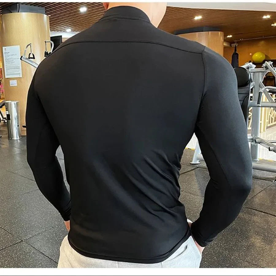 Gym T Shirt Men's Long Sleeve Compression Shirt Quick Dry Training Top Male Muscle Workout Running Clothing