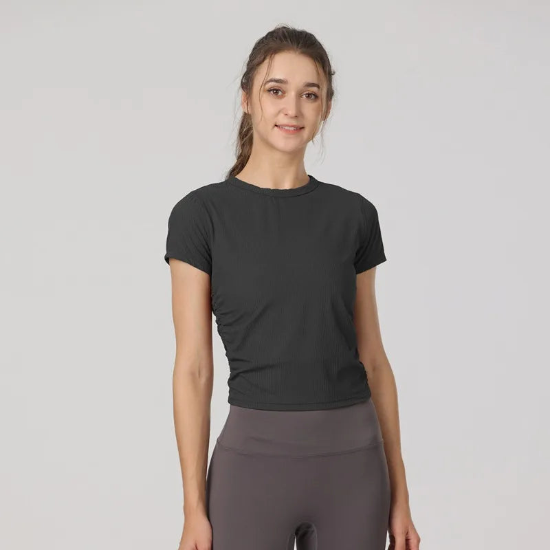 Women's Yoga Tops Sports T-Shirts Sexy Fitness Wear Short Sleeve Yoga Shirts Gym Tops Running Sportswear Sports Tops for Women