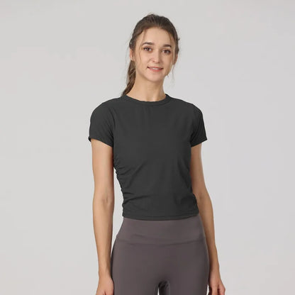 Women's Yoga Tops Sports T-Shirts Sexy Fitness Wear Short Sleeve Yoga Shirts Gym Tops Running Sportswear Sports Tops for Women