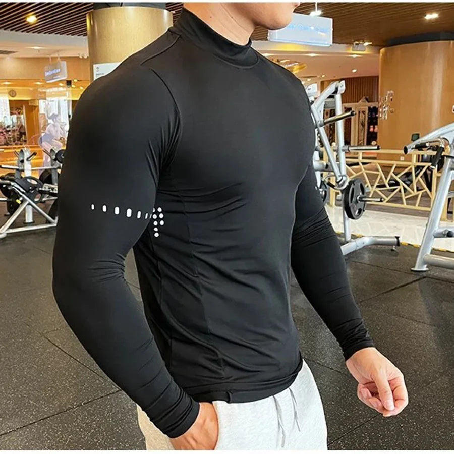 Gym T Shirt Men's Long Sleeve Compression Shirt Quick Dry Training Top Male Muscle Workout Running Clothing