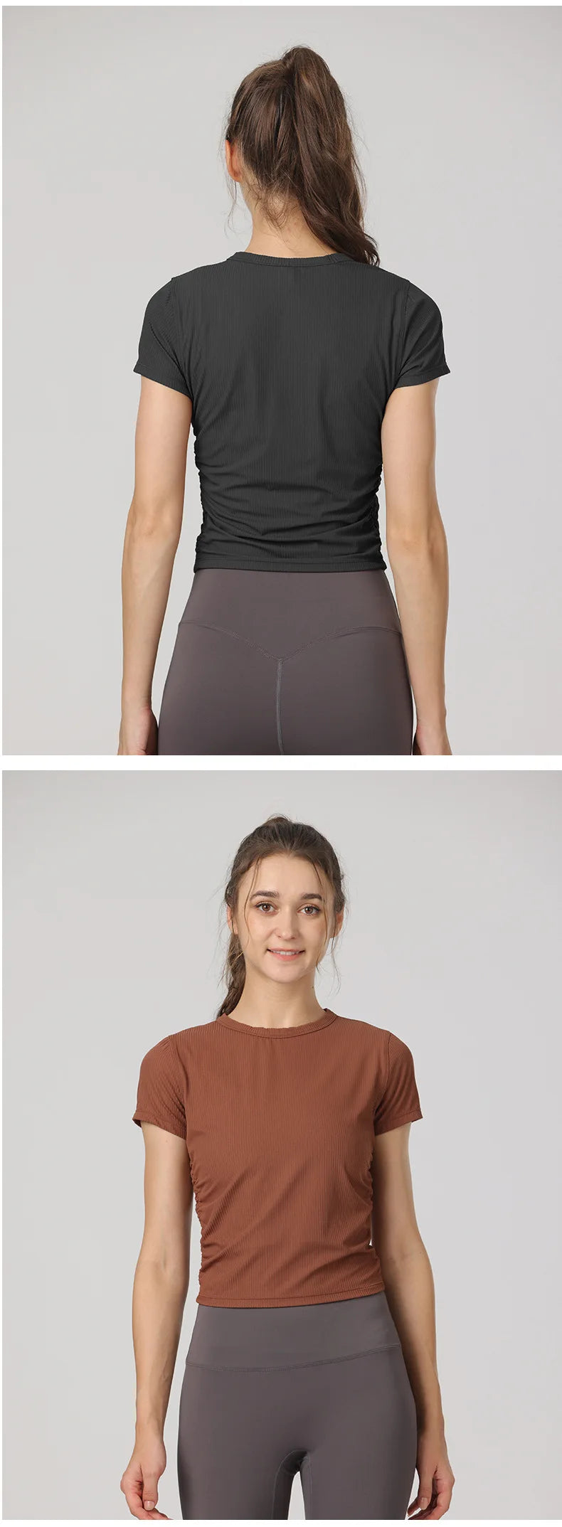 Women's Yoga Tops Sports T-Shirts Sexy Fitness Wear Short Sleeve Yoga Shirts Gym Tops Running Sportswear Sports Tops for Women