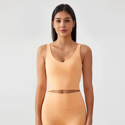 Sports Bra for Women Yoga Top Fixed Chest Pad Gym Vest Shock-proof Workout Tops Yoga Clothes U-shaped Back Fitness Crop Top