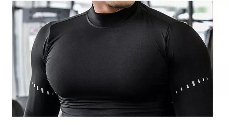 Gym T Shirt Men's Long Sleeve Compression Shirt Quick Dry Training Top Male Muscle Workout Running Clothing