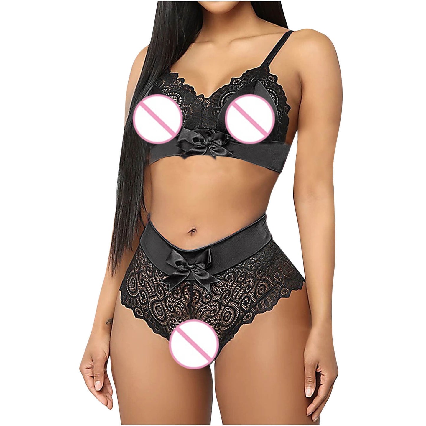 Women's Fashion Lace Vest Hollow Mesh See-Through Push Up Underwear Lingerie - Clearance